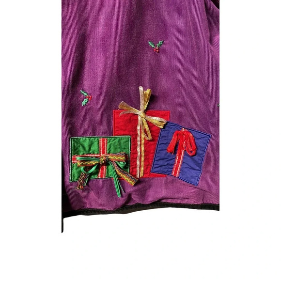 Unique Khaki Rose Colorful‎ Christmas Jacket 100% Cotton Size Medium (M) - Picture 4 of 9